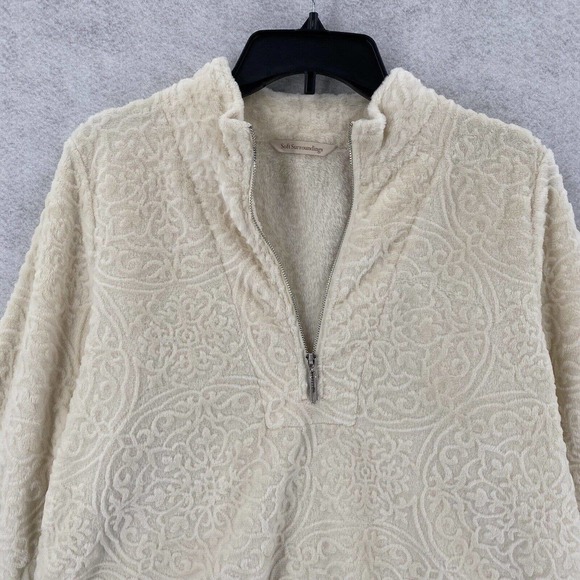 Gorgeous Soft Surroundings Pullover Sweater Top Womens MED Luxe Sherpa Stretch - Picture 3 of 14